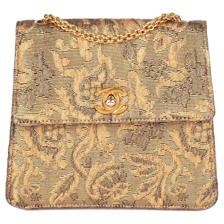 Gold Metal Mini Cage Flap with Pouch Gold Hardware, 2021