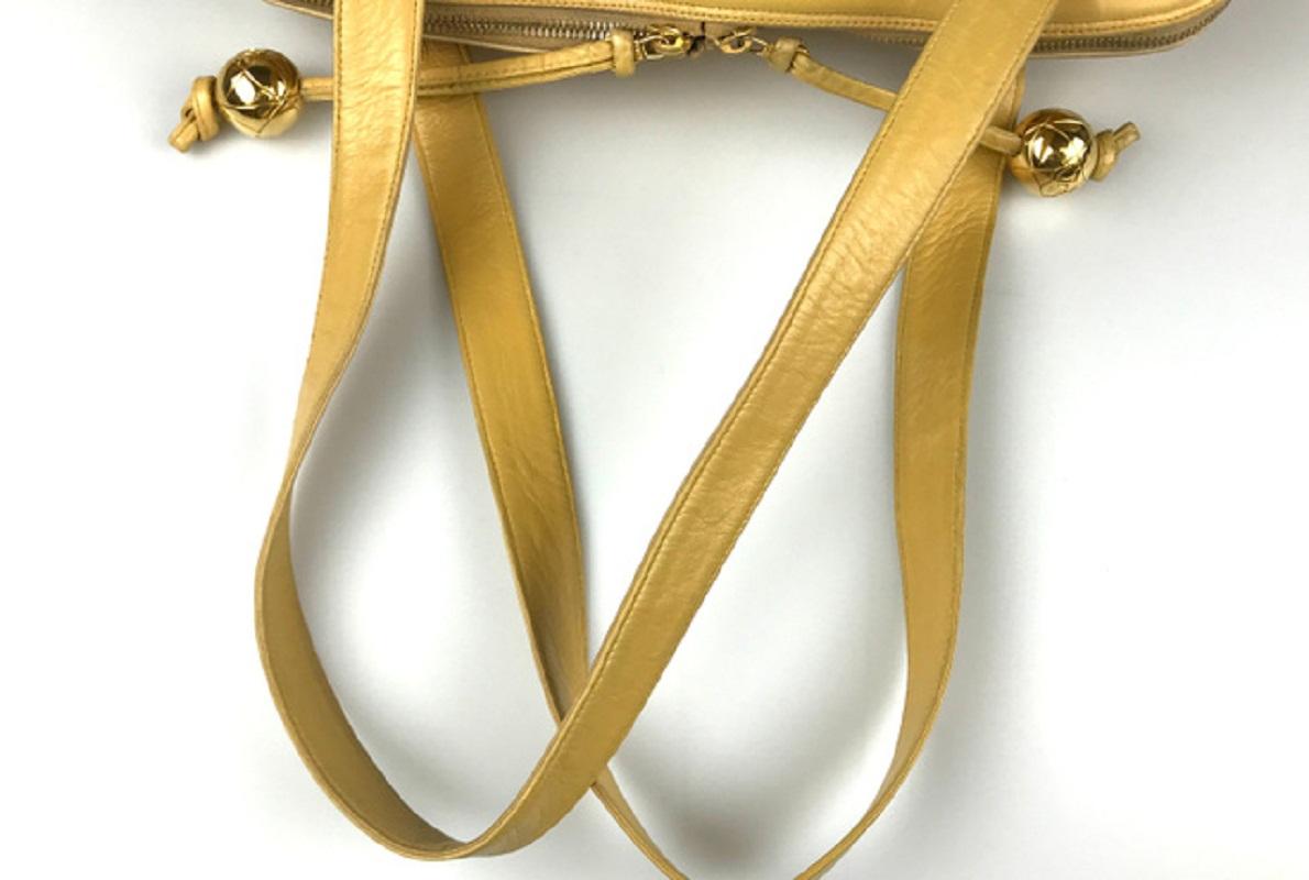 Chanel Gold Metallic Lambskin Leather CC Logo Rounded Shoulder Bag 3