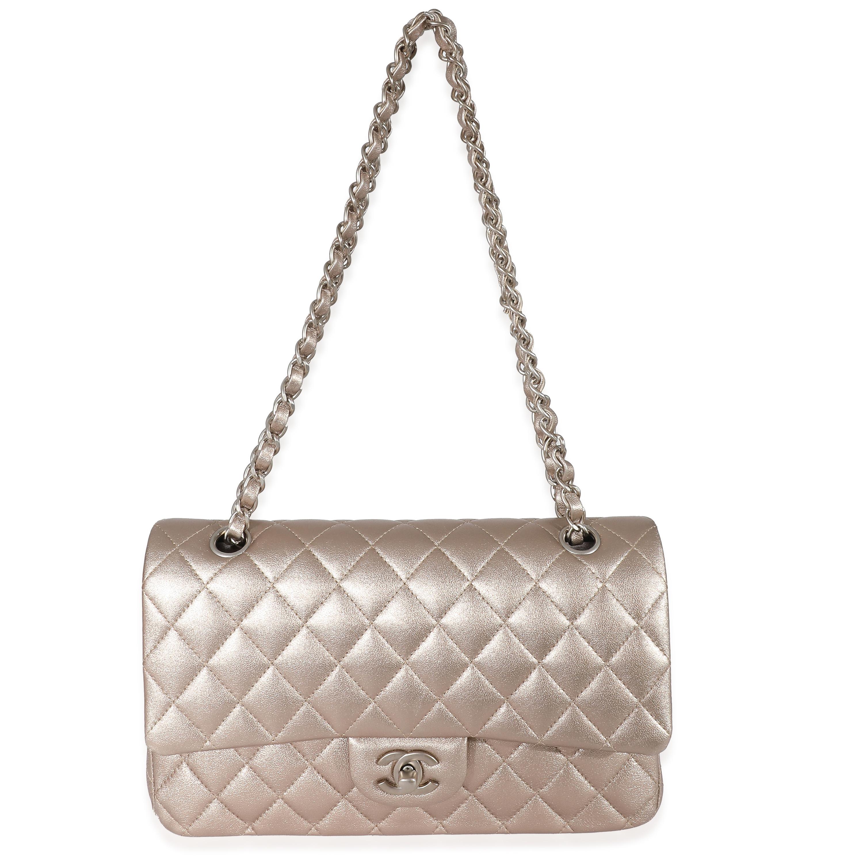Chanel Gold Metallic Lambskin Medium Classic Double Flap Bag 1