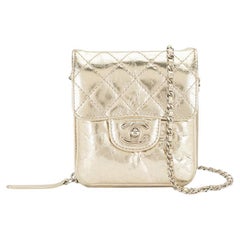 Chanel Gold Mini Diamond Gesteppte CC Crossbody Tasche