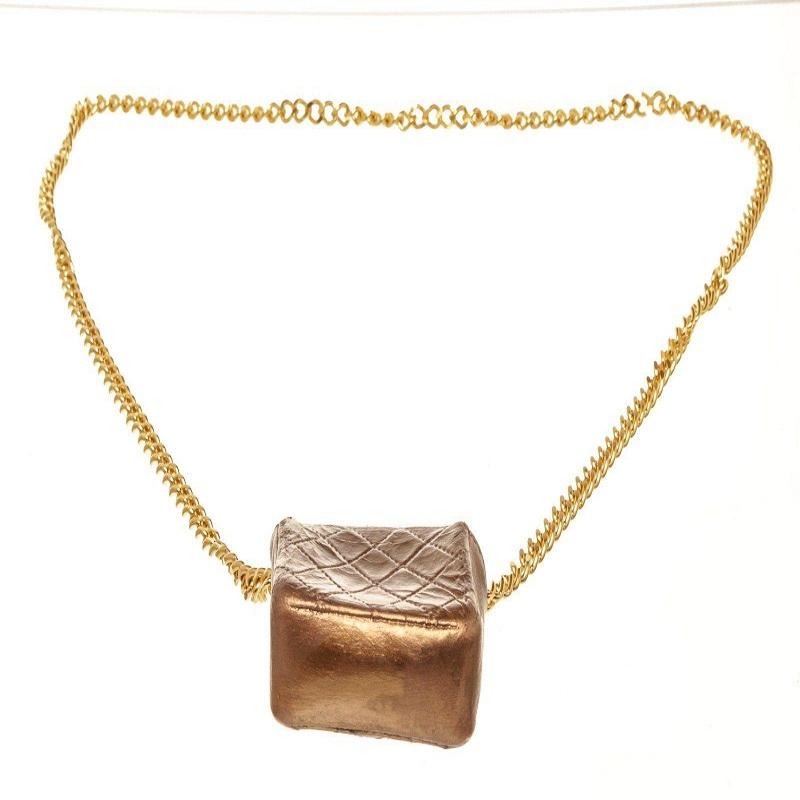 Chanel Gold Mini Flap Necklace In Good Condition For Sale In Irvine, CA