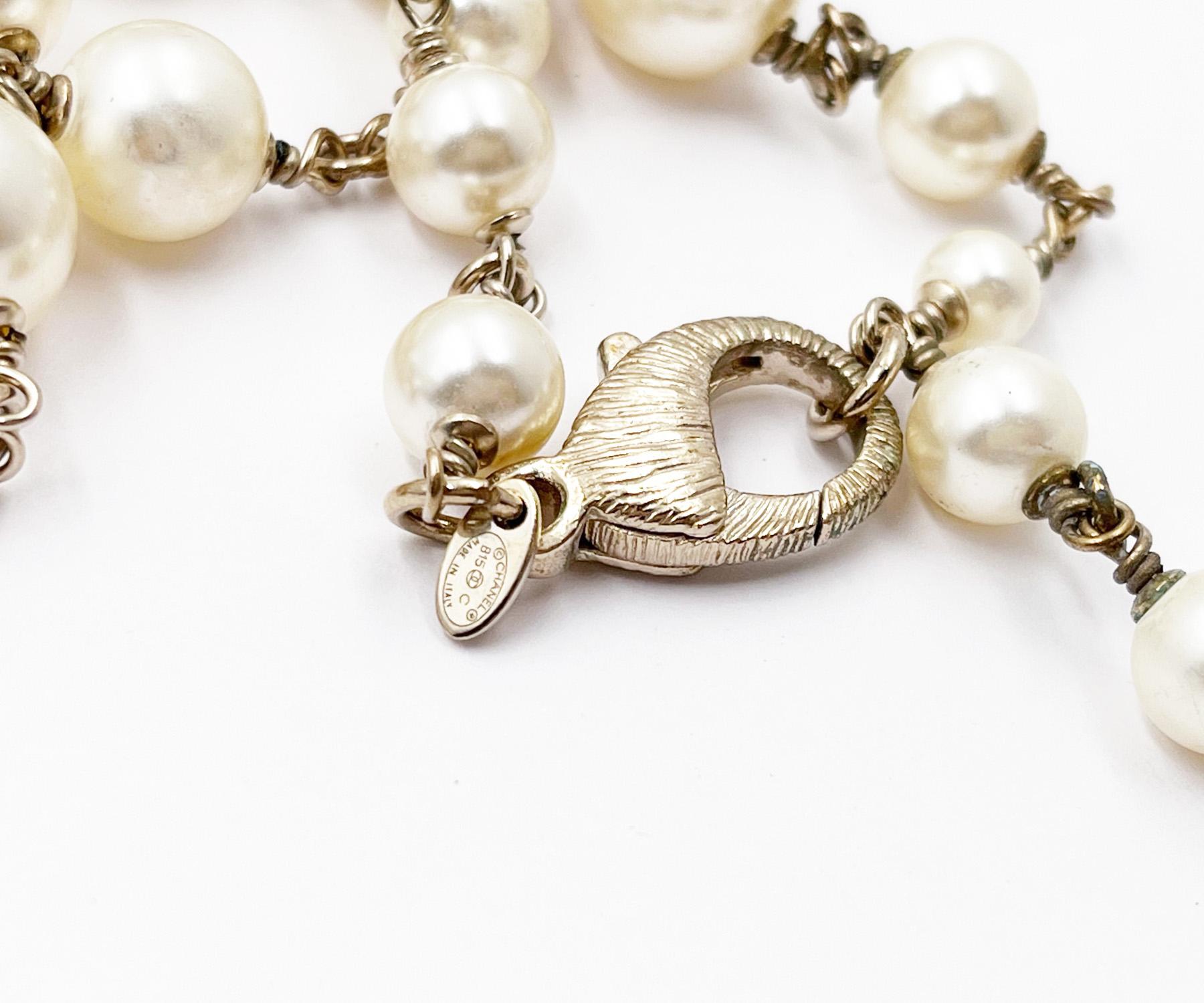 Women's Chanel Gold Moonlight Pendant Super Long Pearl Necklace 