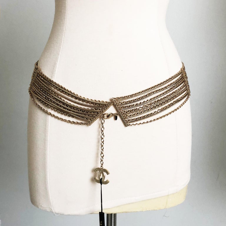 Chanel Gold Multi-Chain Belt with CC Logo Charm NWT NOS 07P  1