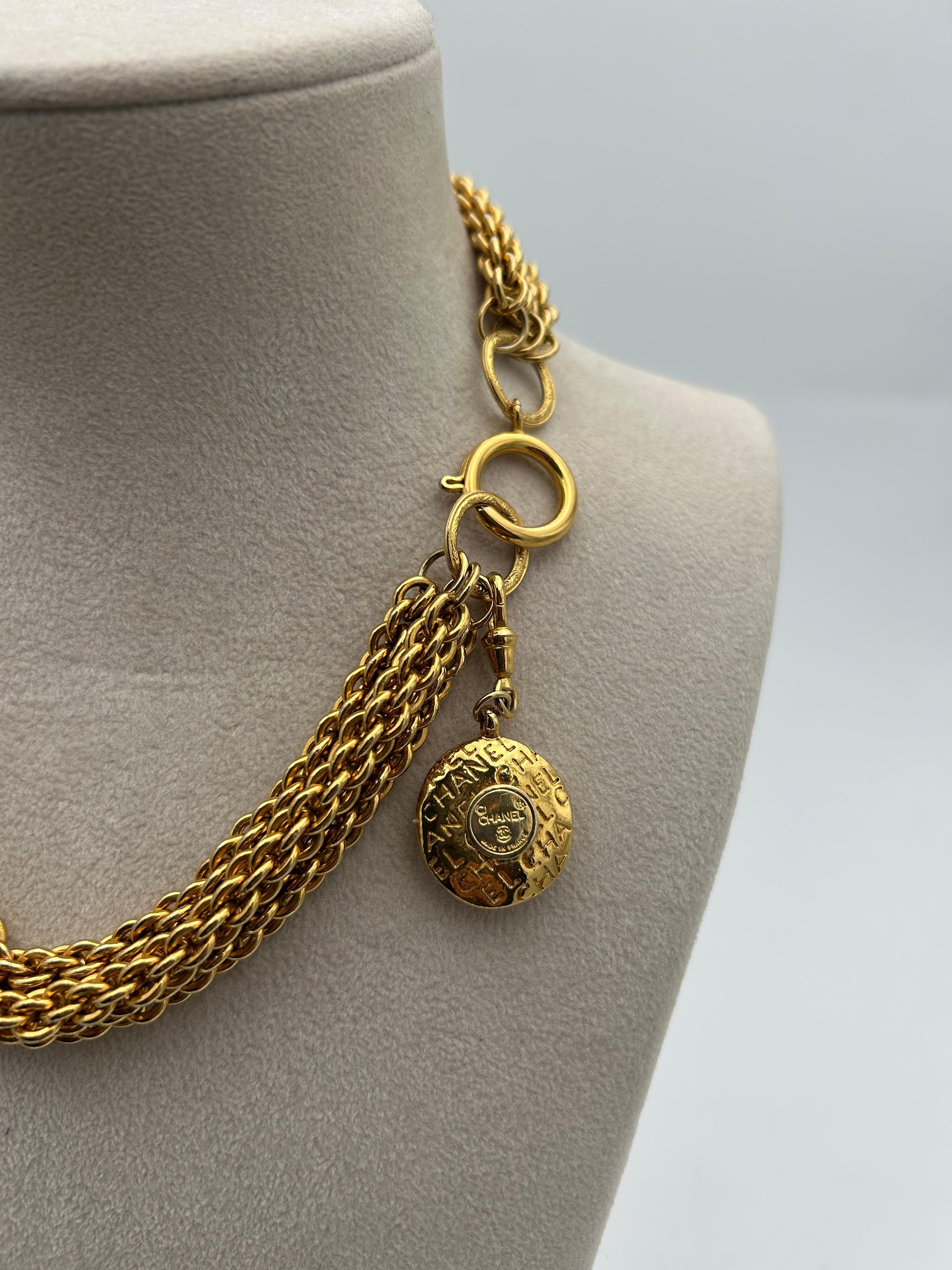Chanel Gold-Plated Multi-Layer Necklace For Sale 1