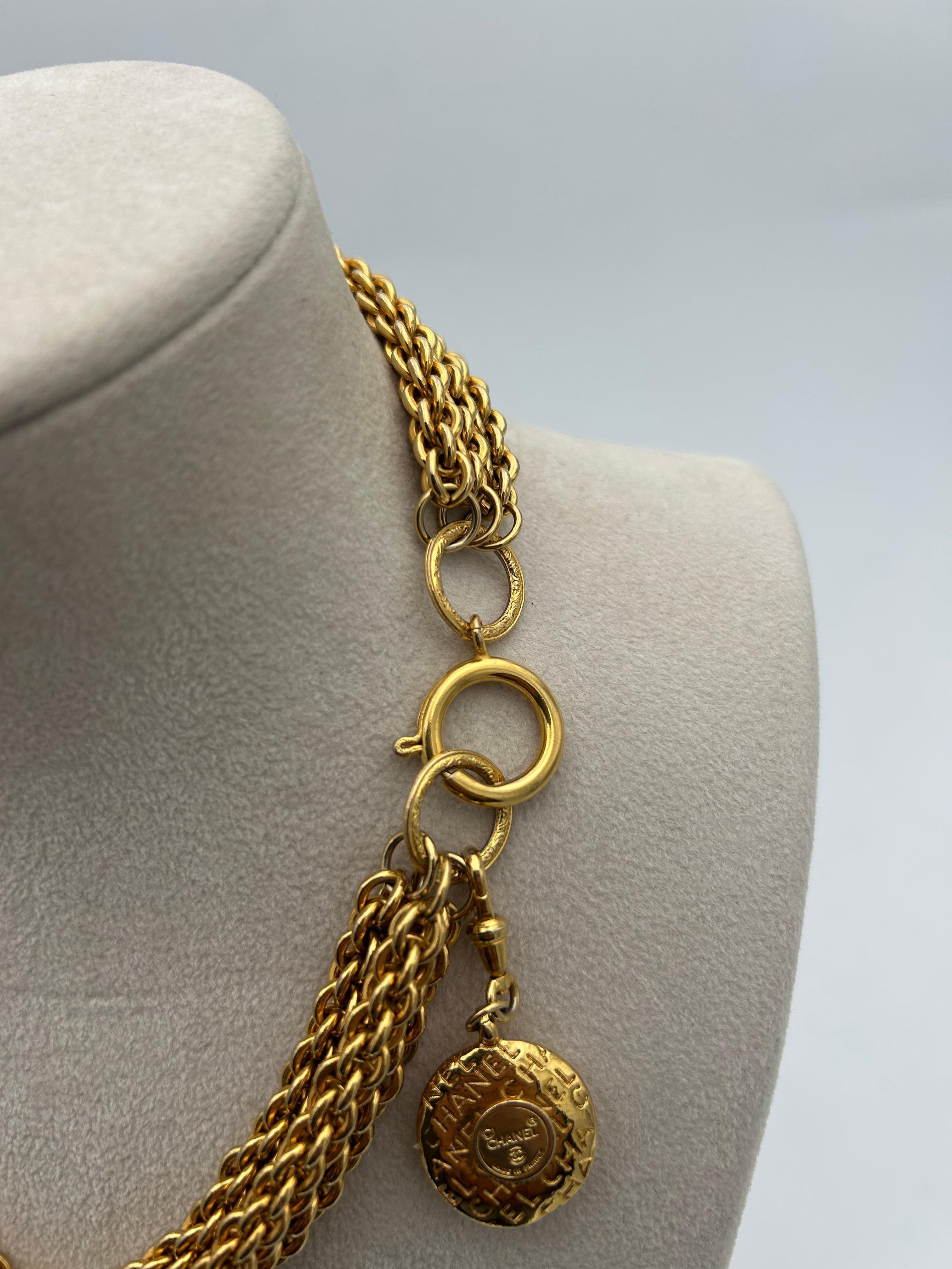 Chanel Gold-Plated Multi-Layer Necklace For Sale 2