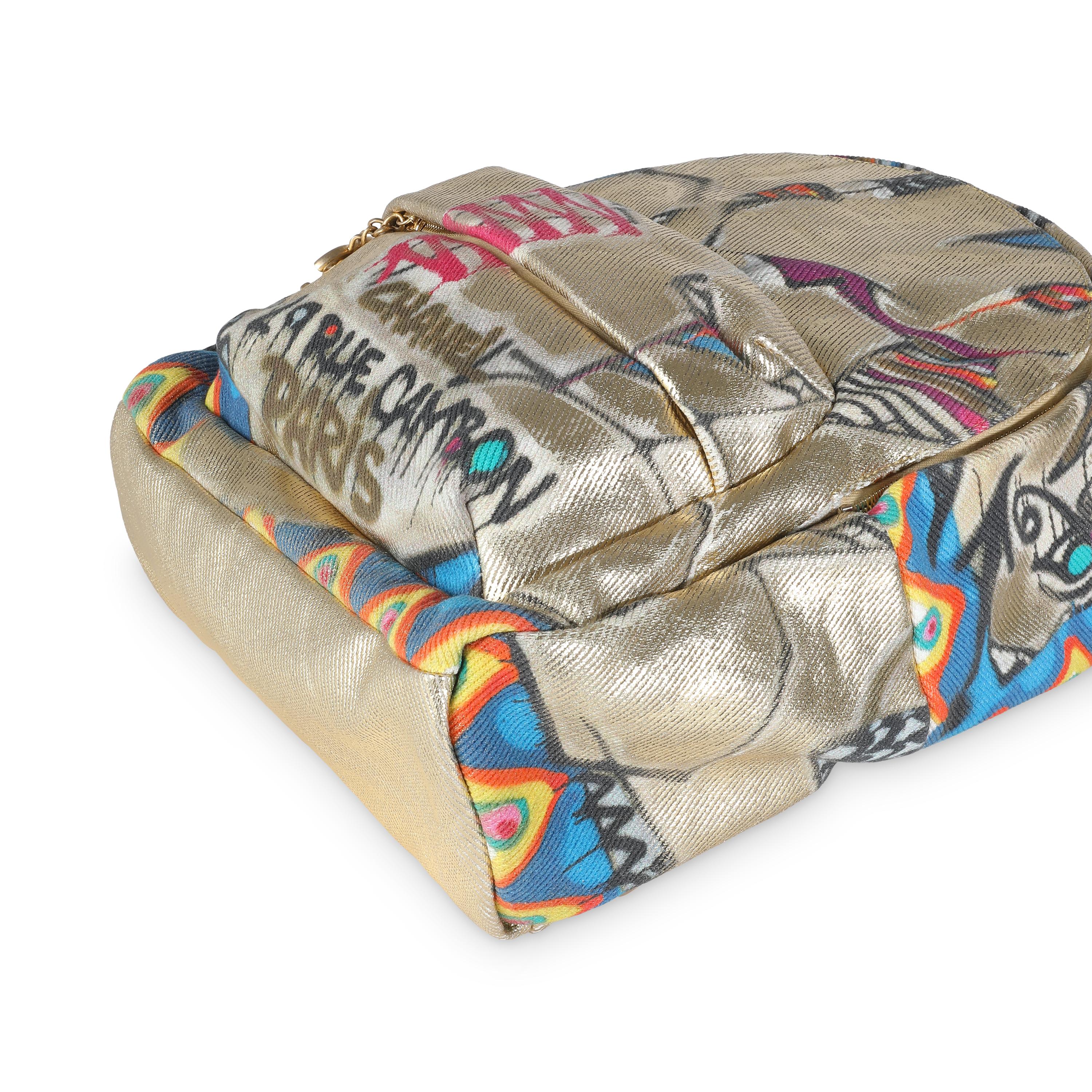 Chanel Gold Multicolor Graffiti Canvas Street Spirit Backpack 1