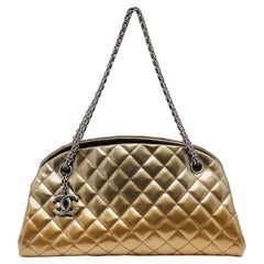 Chanel Gold Ombre Gestepptes Lackleder Just Mademoiselle Bowler Tasche