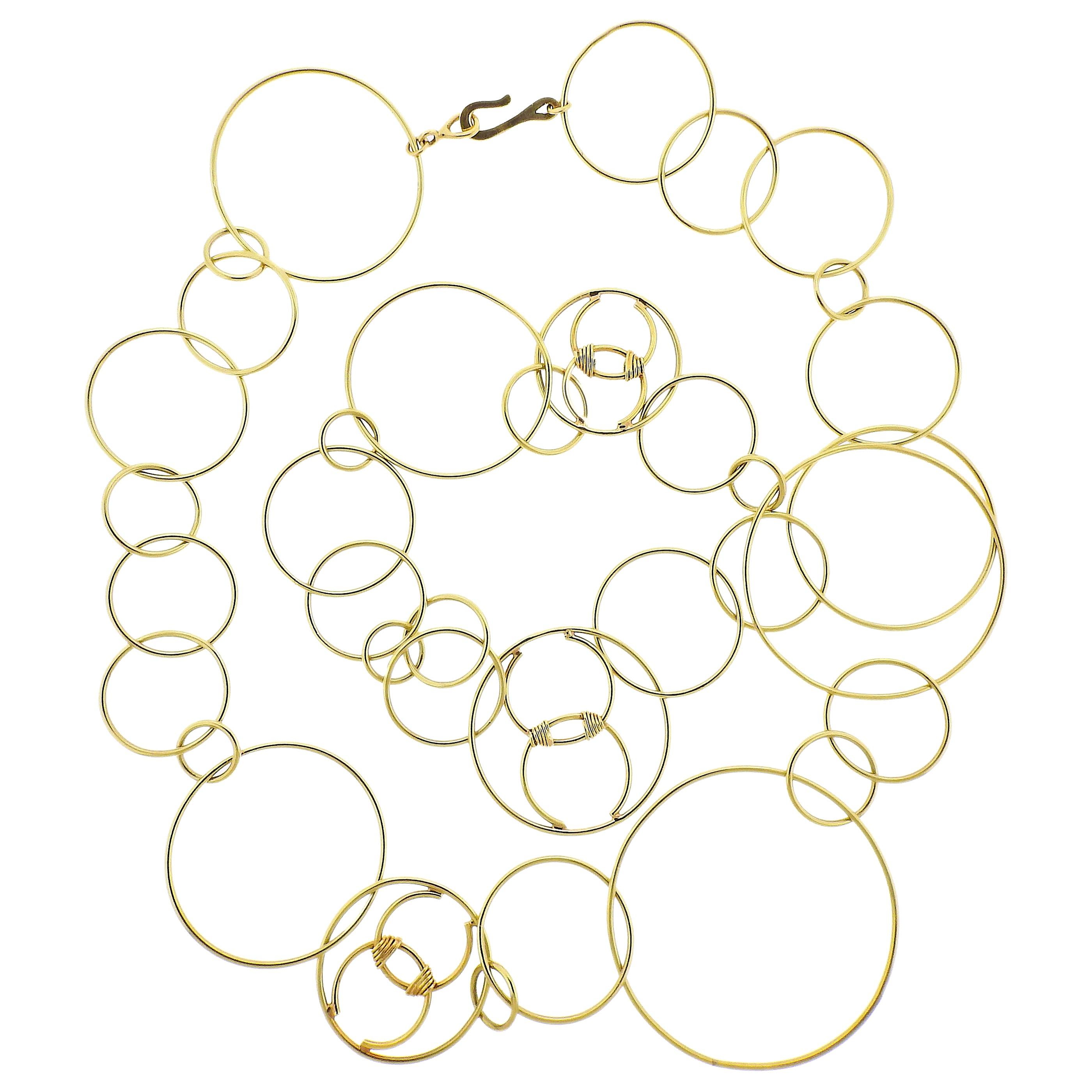 Chanel Gold Open Circle Long Necklace