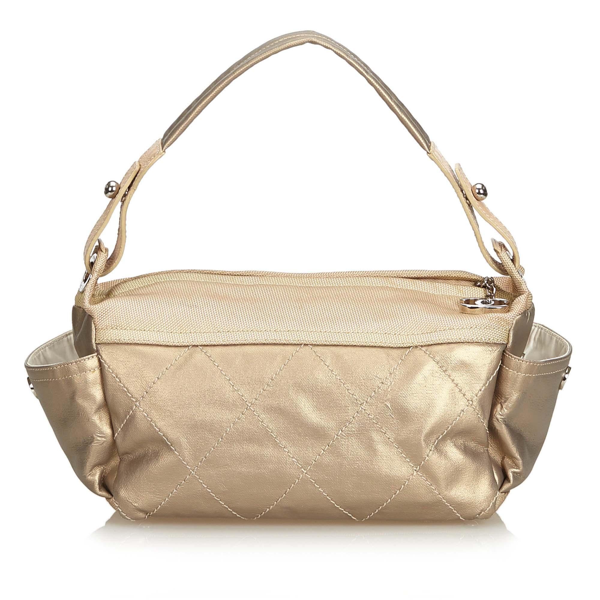 Chanel Gold Paris Biarritz Bag In Good Condition For Sale In Orlando, FL