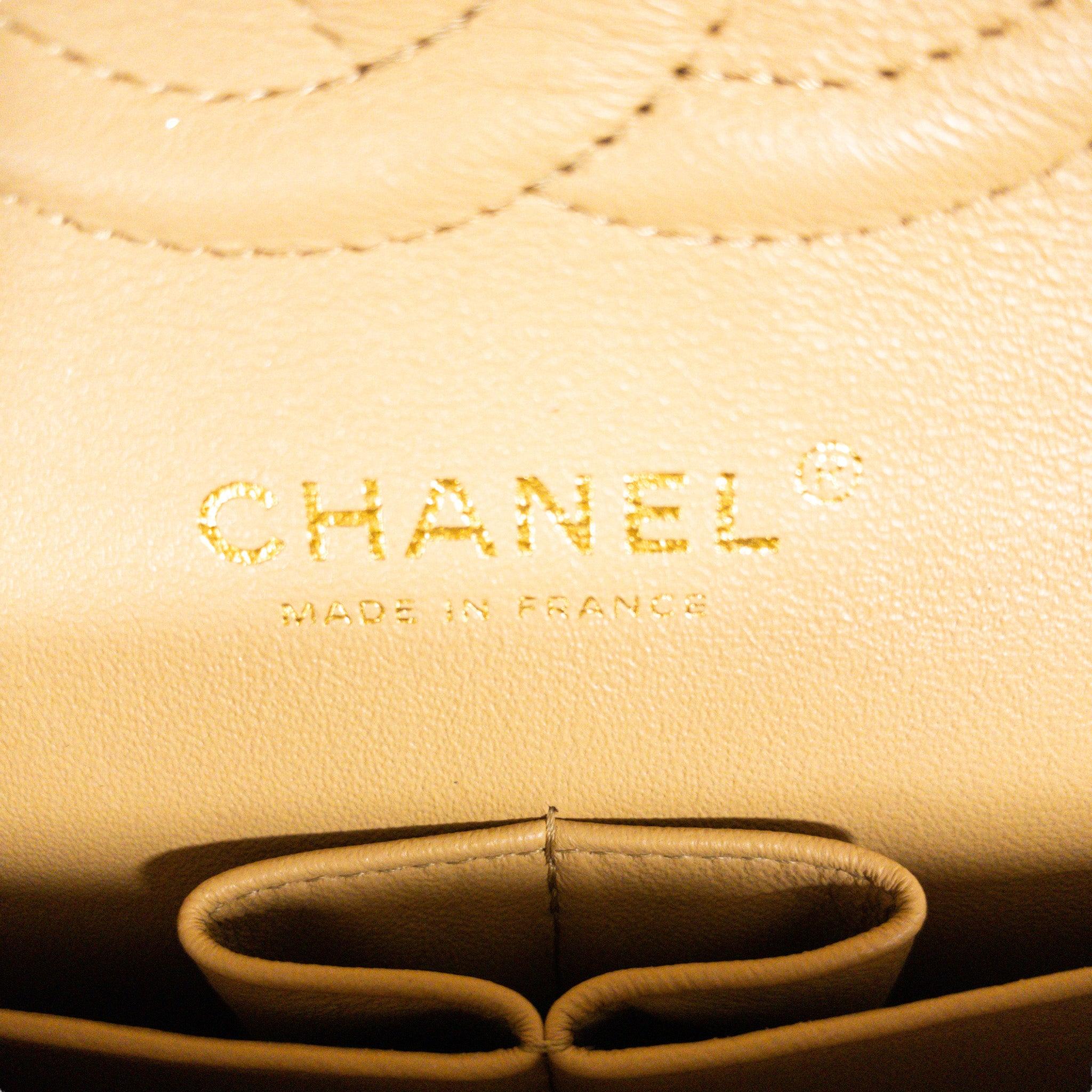 Chanel Gold Patent Medium Klappe Gold Hardware im Angebot 5