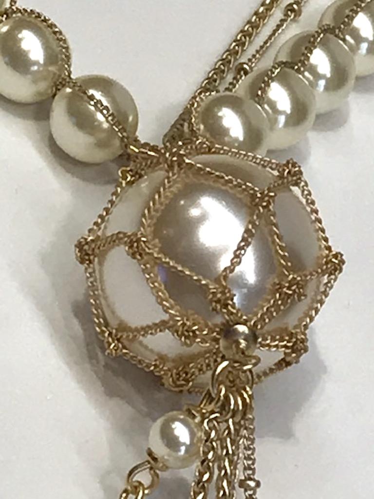 Chanel Gold & Pearl Tassel Pendant Necklace, 2019 Cruise Collection 5