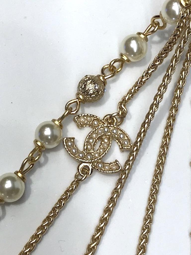 Chanel Gold & Pearl Tassel Pendant Necklace, 2019 Cruise Collection 1