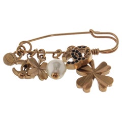 Anstecknadel-Charm-Brosche in Gold