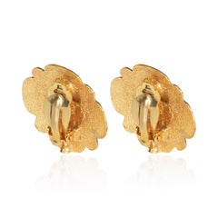 Chanel Gold-Plated 1980s Vintage Red Gripoix Earrings