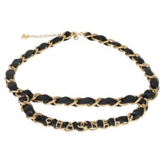 Chanel Gold-Plated 2020 Leather Chain Link Belt