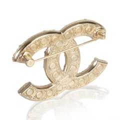 Chanel Gold-Plated  2022 Faux Pearl & Strass CC Brooch