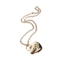 Chanel Gold-Plated 2022 Heart CC Locket Pendant