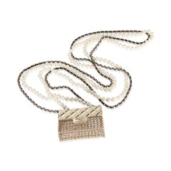 Chanel Gold-Plated  2022 Runway Flap Bag Necklace
