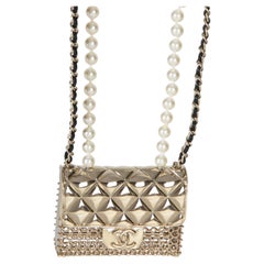 Chanel Gold-Plated  2022 Runway Flap Bag Necklace