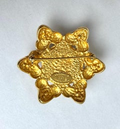 CHANEL Gold Plated Baroque Faux Pearl Brooch