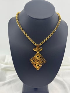 CHANEL Gold Plated CC Pendant Chain Necklace, 1997