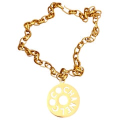 Vintage Chanel Gold Plated CoCo Chanel Charm Chain Necklace