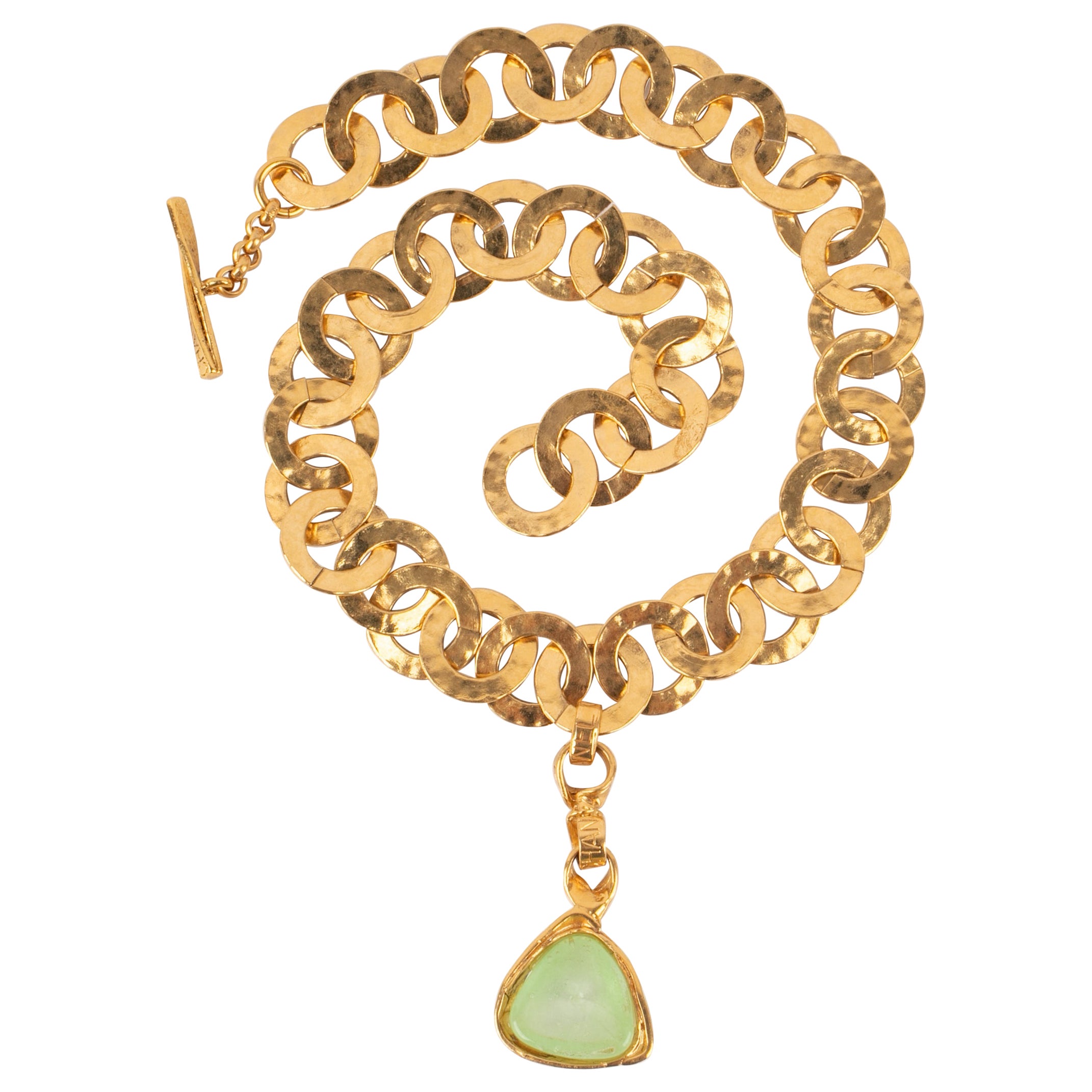 Chanel Gold-plated Metal Chain Pendant Necklace, 1996