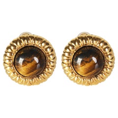 Orecchini Chanel Gripoix vintage degli anni '90 placcati in oro