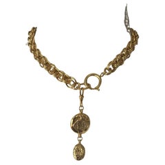 Chanel Gold Plated Vintage Coco Mademoiselle Necklace, Circa 1970s-1980s