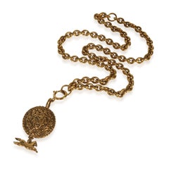 Chanel Gold-Plated Vintage Horse Medallion Necklace