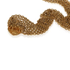 Chanel Gold-Plated Vintage Matelasse Multistrand Necklace