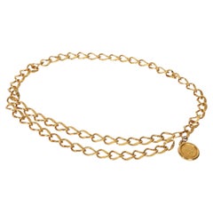 Chanel plaqué or  Ceinture à maillons en médaillon Vintage A Link
