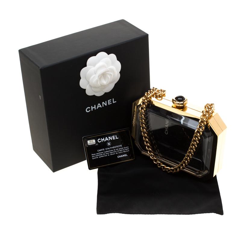 Chanel Gold Premiere Plexiglass Minaudiere Clutch Bag 3