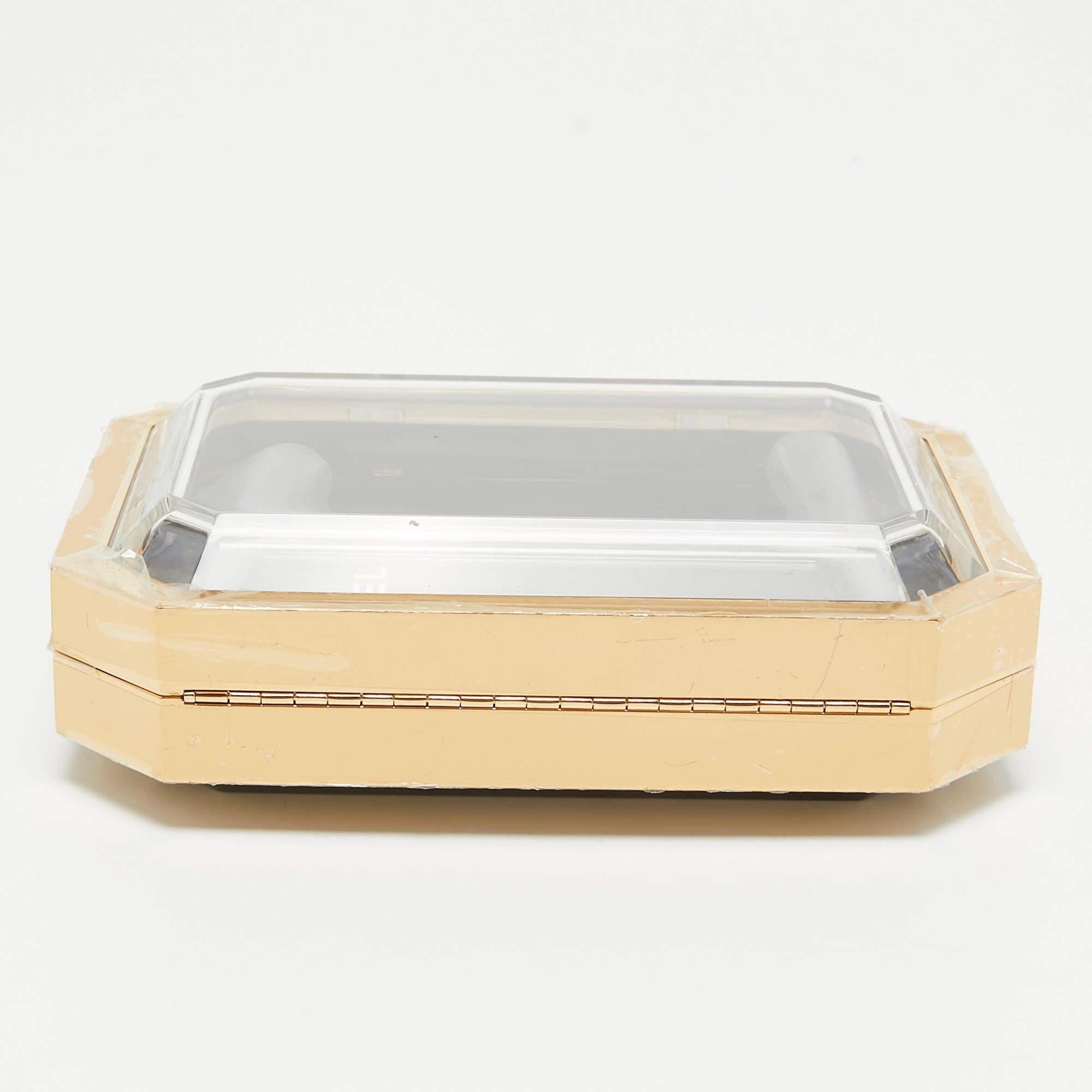 Chanel Gold Premiere Plexiglass Minaudiere Clutch Bag For Sale 2