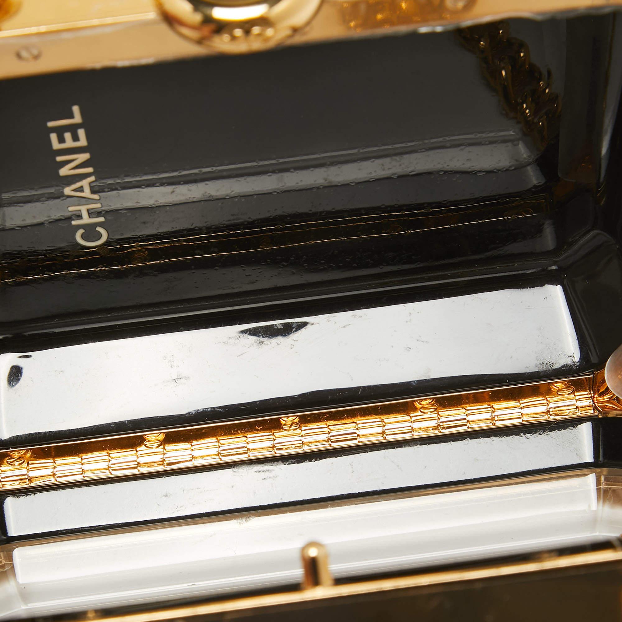 Chanel Gold Premiere Plexiglass Minaudiere Clutch Bag For Sale 3