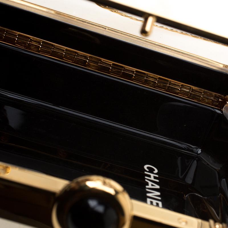 Women's Chanel Gold Premiere Plexiglass Minaudiere Clutch Bag