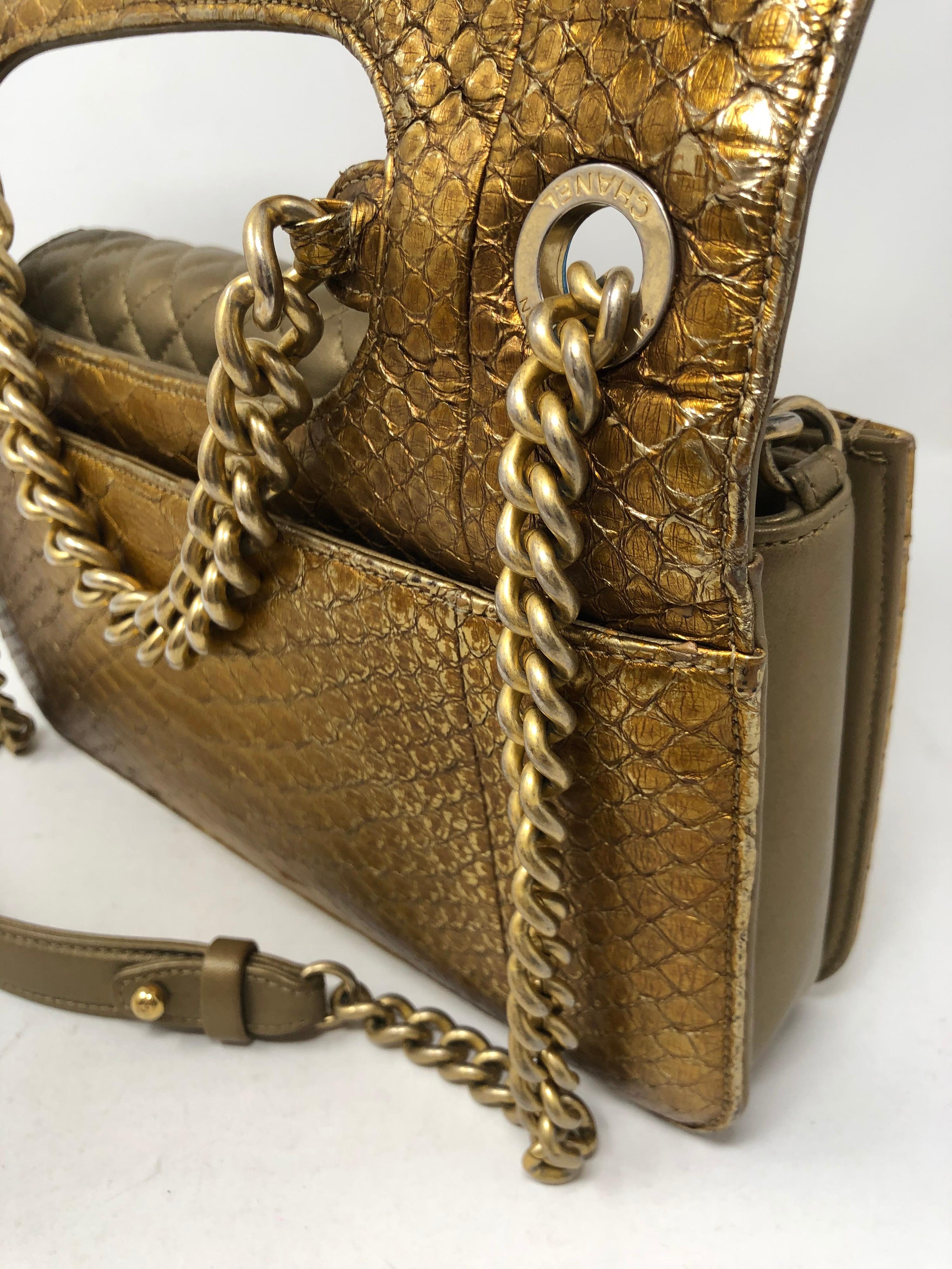 Chanel Gold Python Flap Bag 5