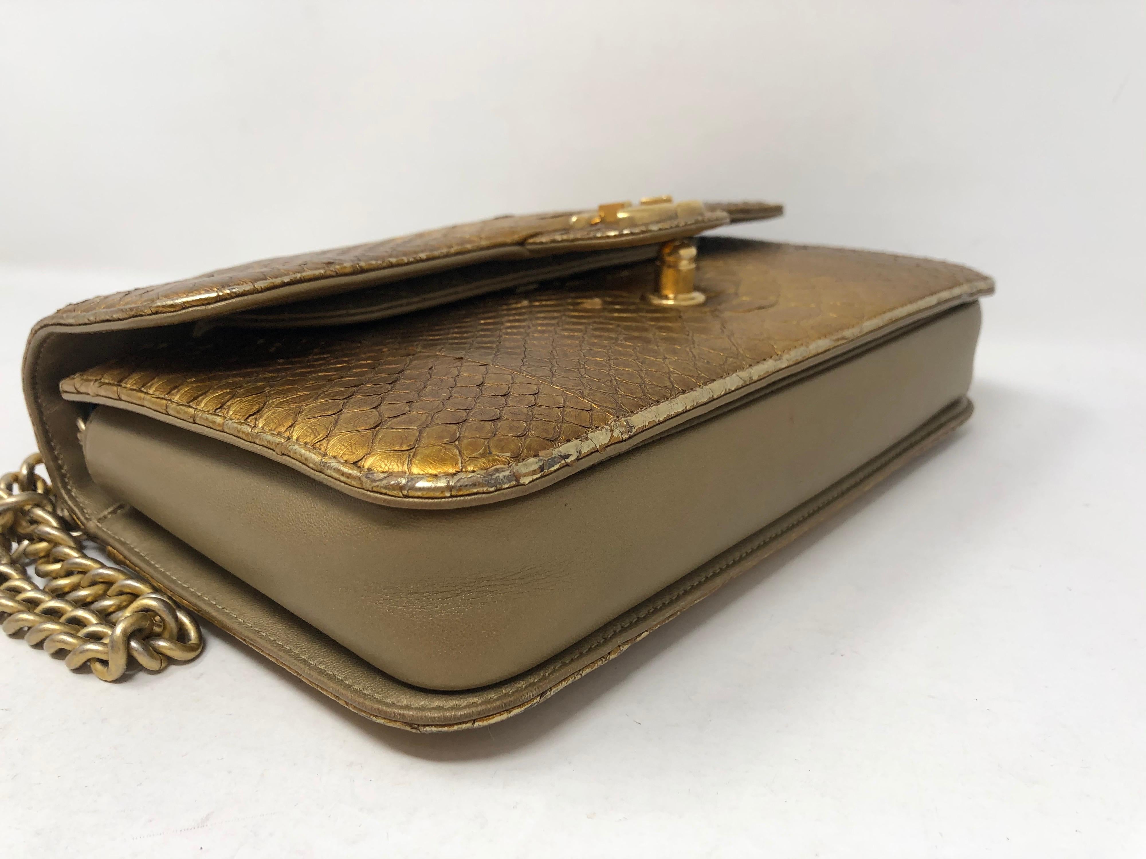 Chanel Gold Python Flap Bag 7