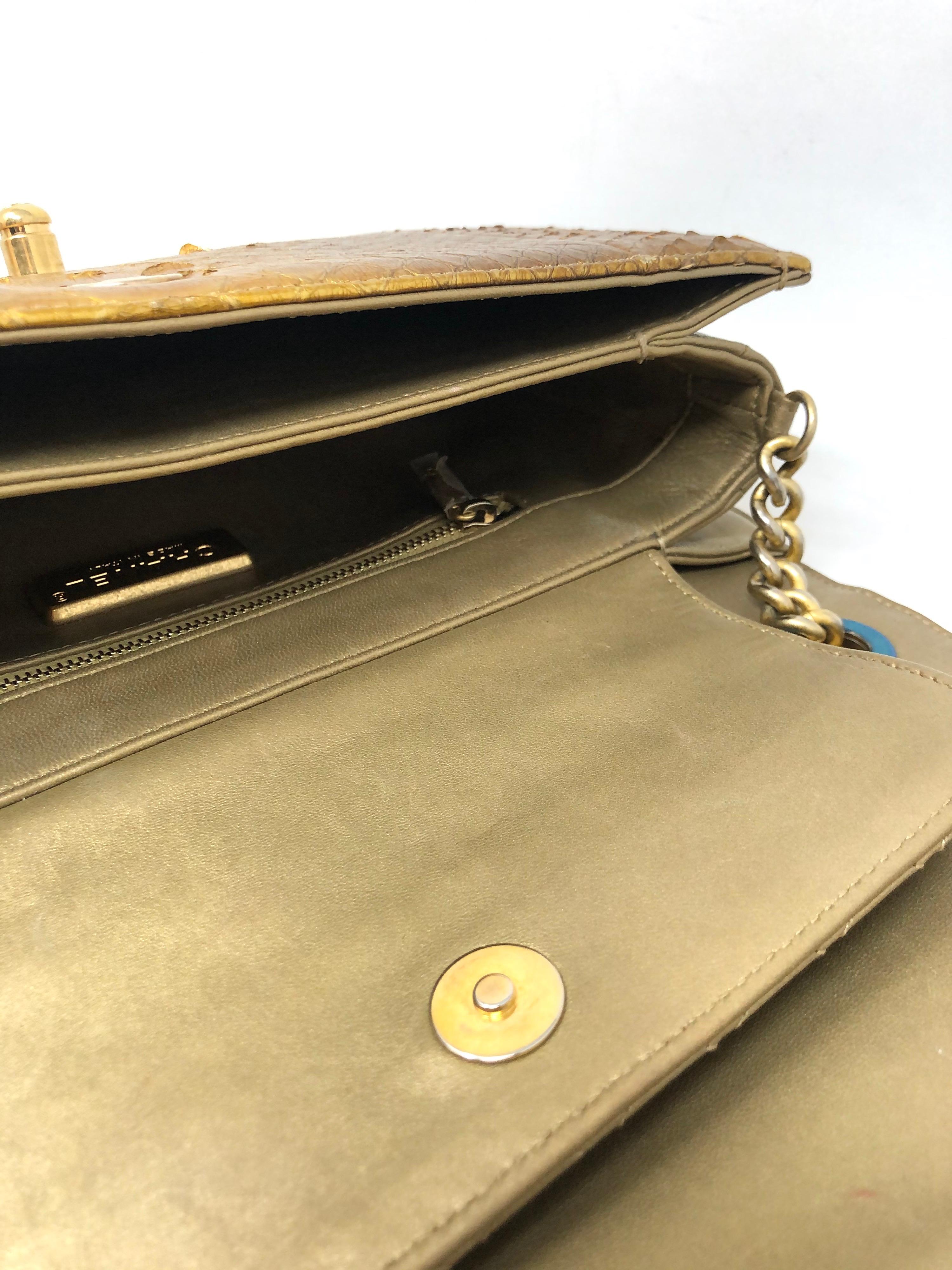 Chanel Gold Python Flap Bag In Good Condition In Athens, GA