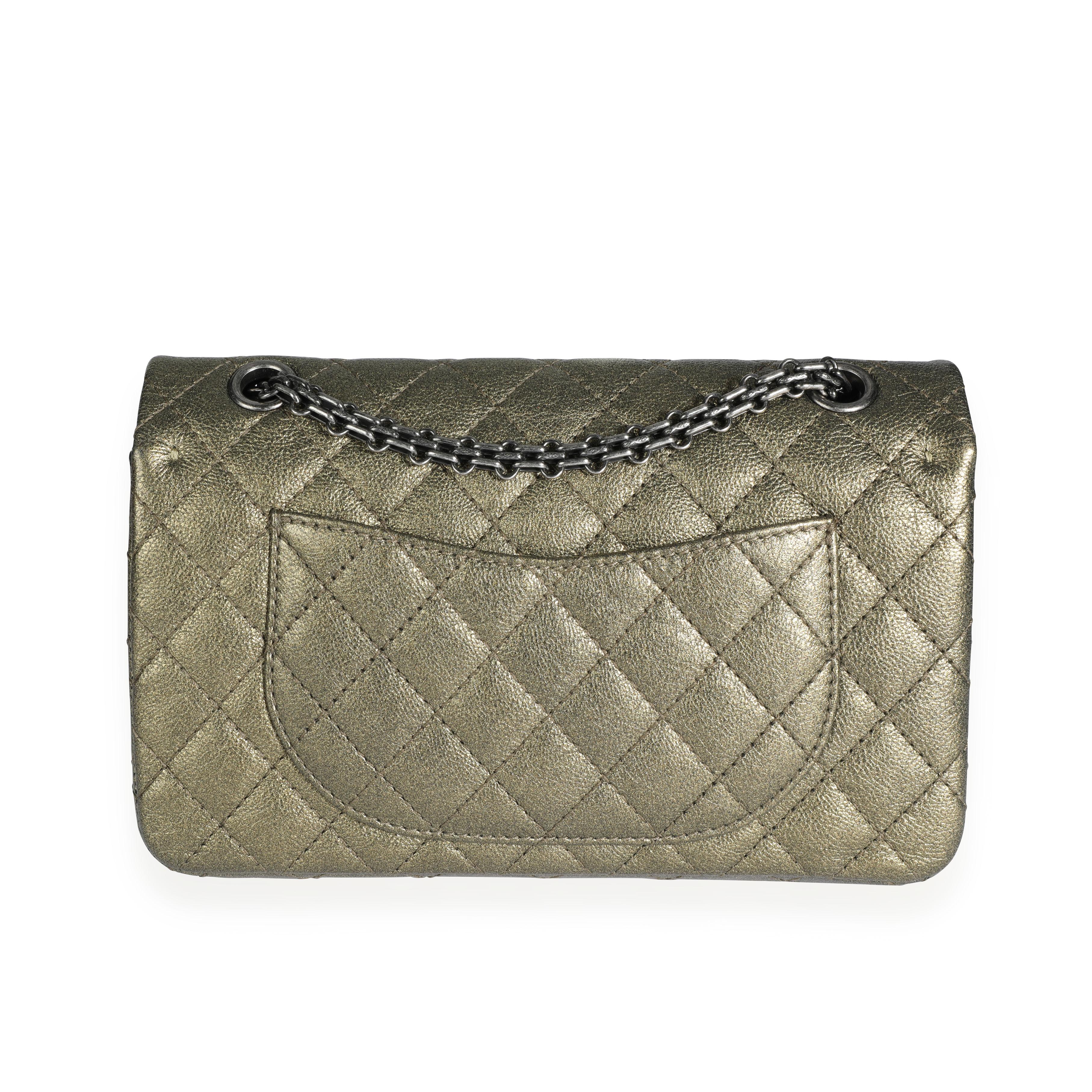 Chanel Gold Quilted Calfskin Reissue 2.55 225 Double Flap Bag 1