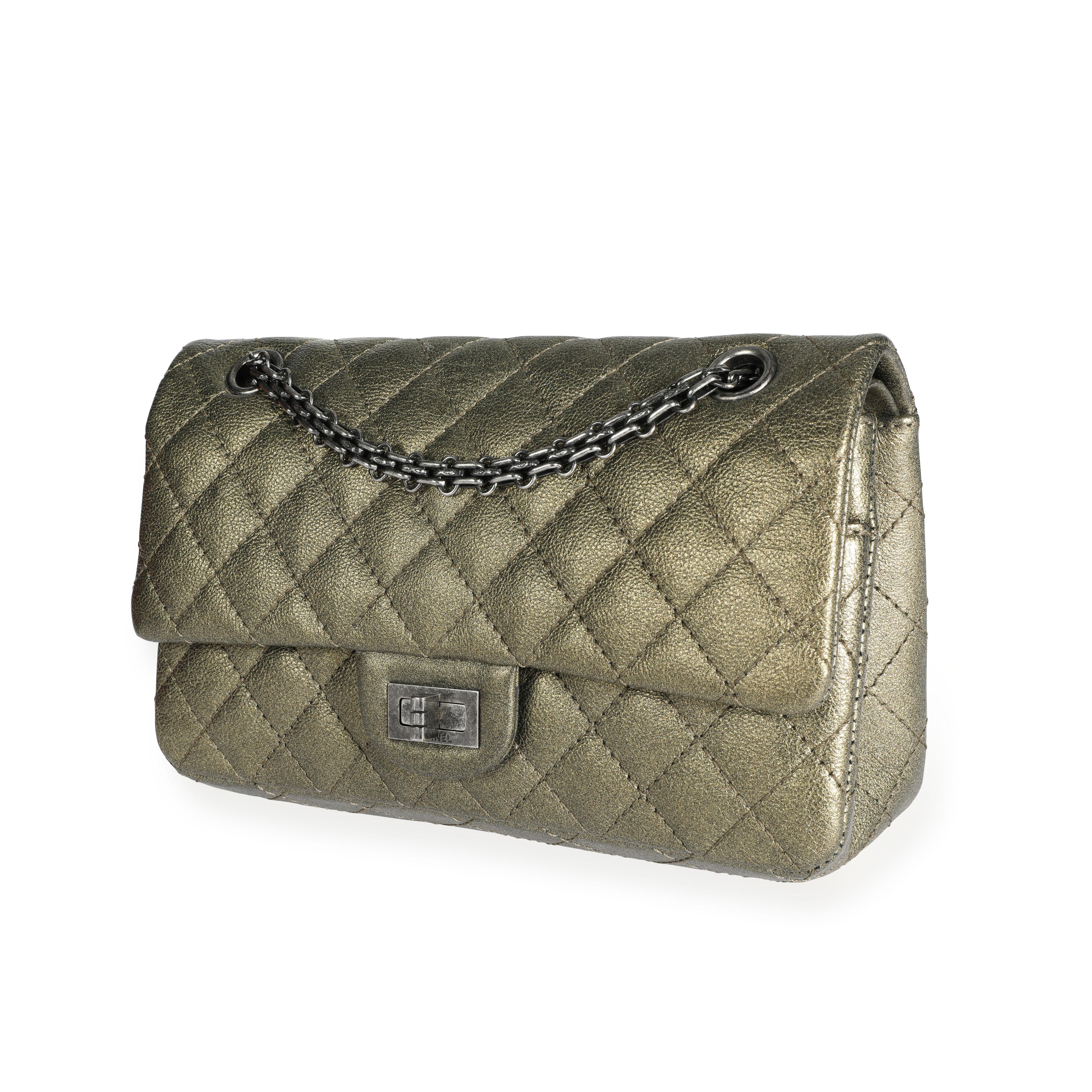 Chanel Gold Quilted Calfskin Reissue 2.55 225 Double Flap Bag 3