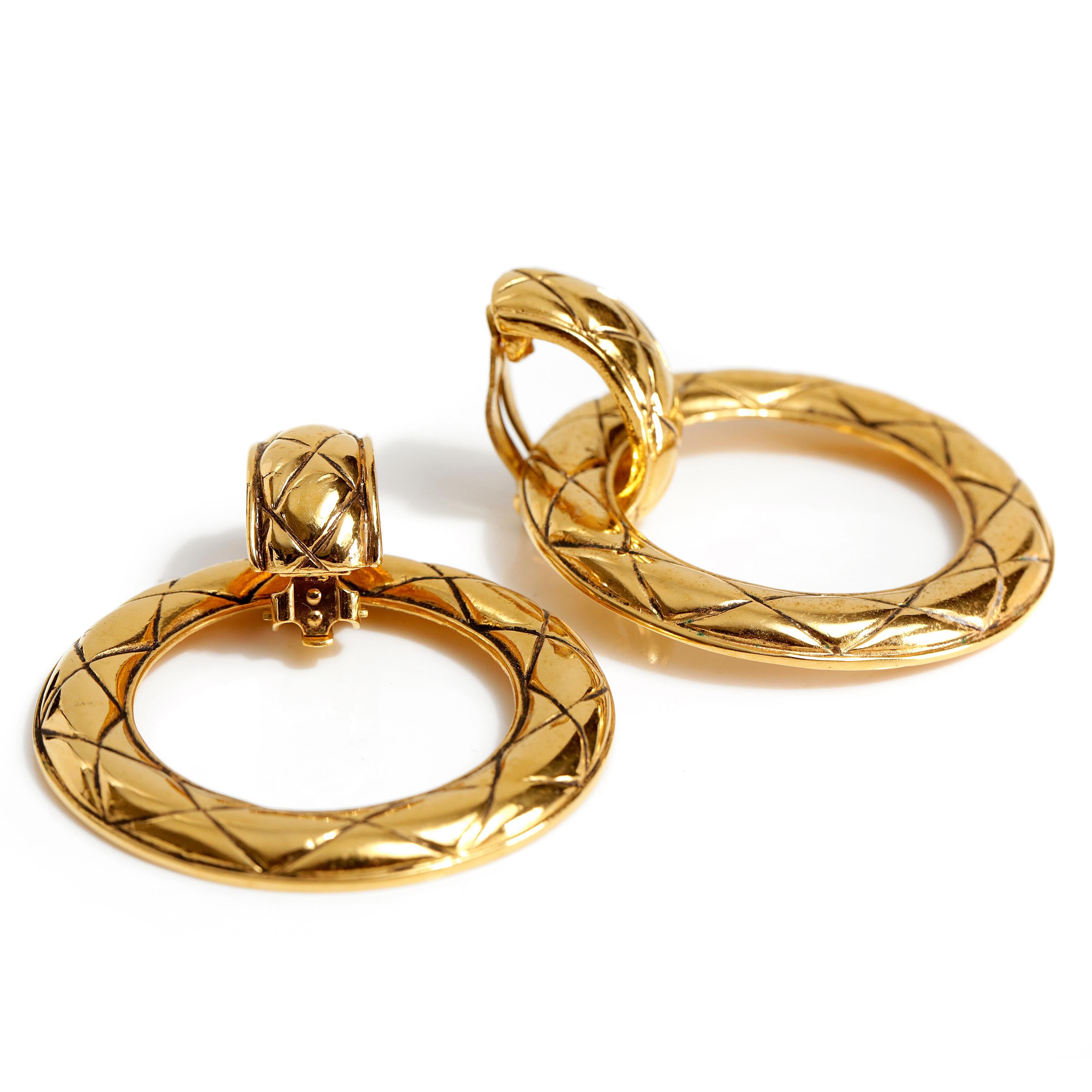 gold clip on hoop earrings