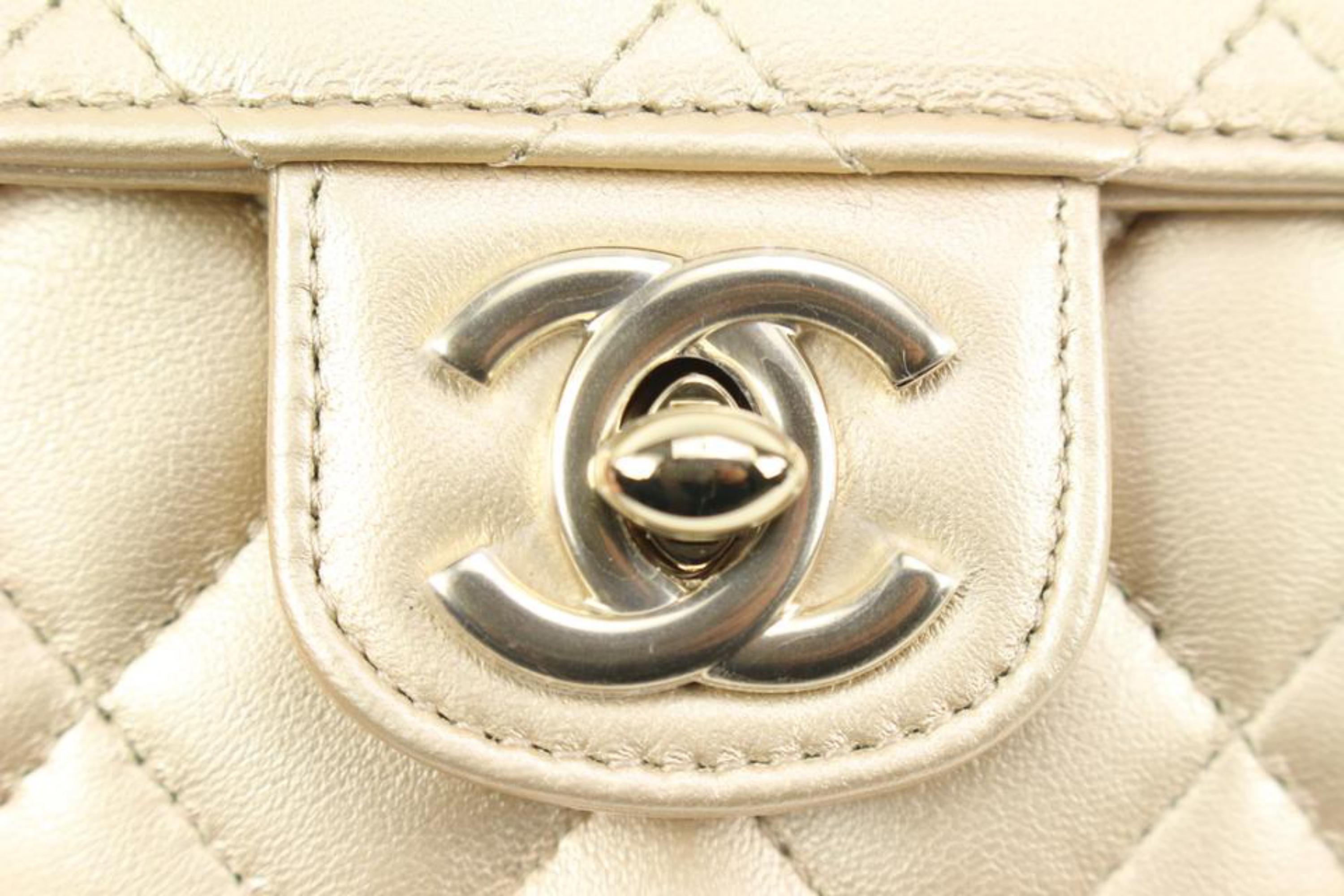 Chanel Gold Quilted Lambskin CC in Love Mini Heart Bag Crossbody 48ck325s 1