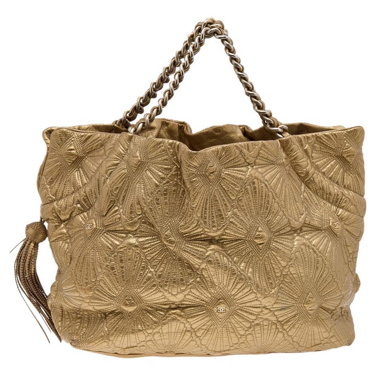 Chanel Gold Quilted Leather Ca D'Oro Tote For Sale at 1stDibs