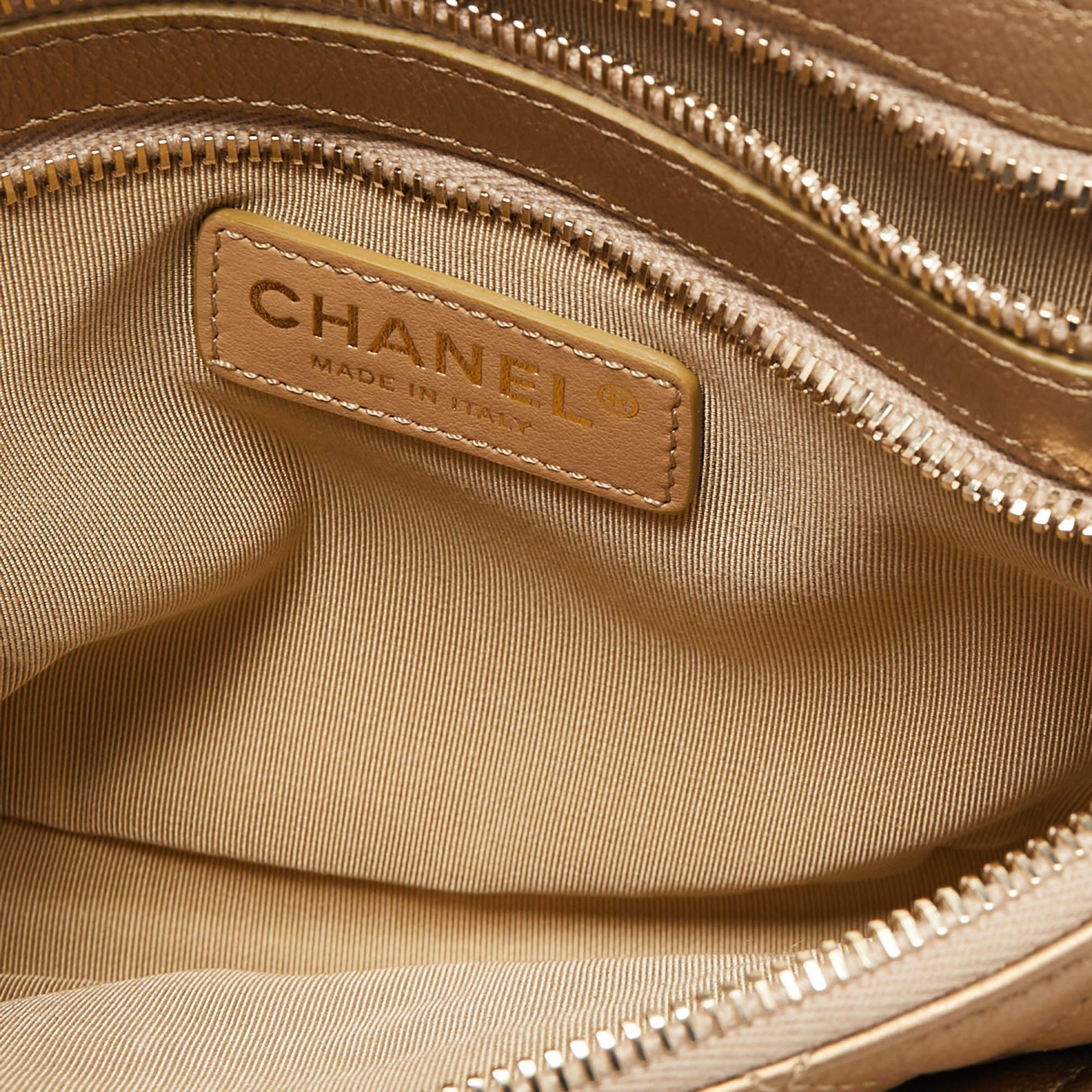 Chanel Gold Quilted Leather Chanel CC Belt Bag 1