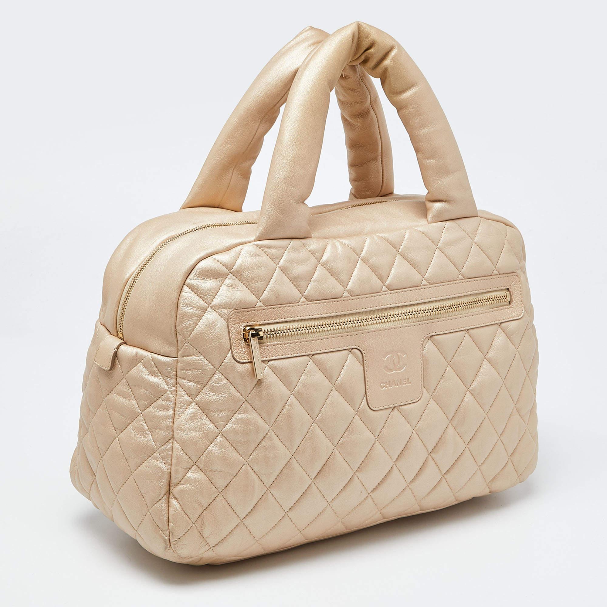Women's Chanel Gold Quilted Leather Coco Cocoon Bowler Bag