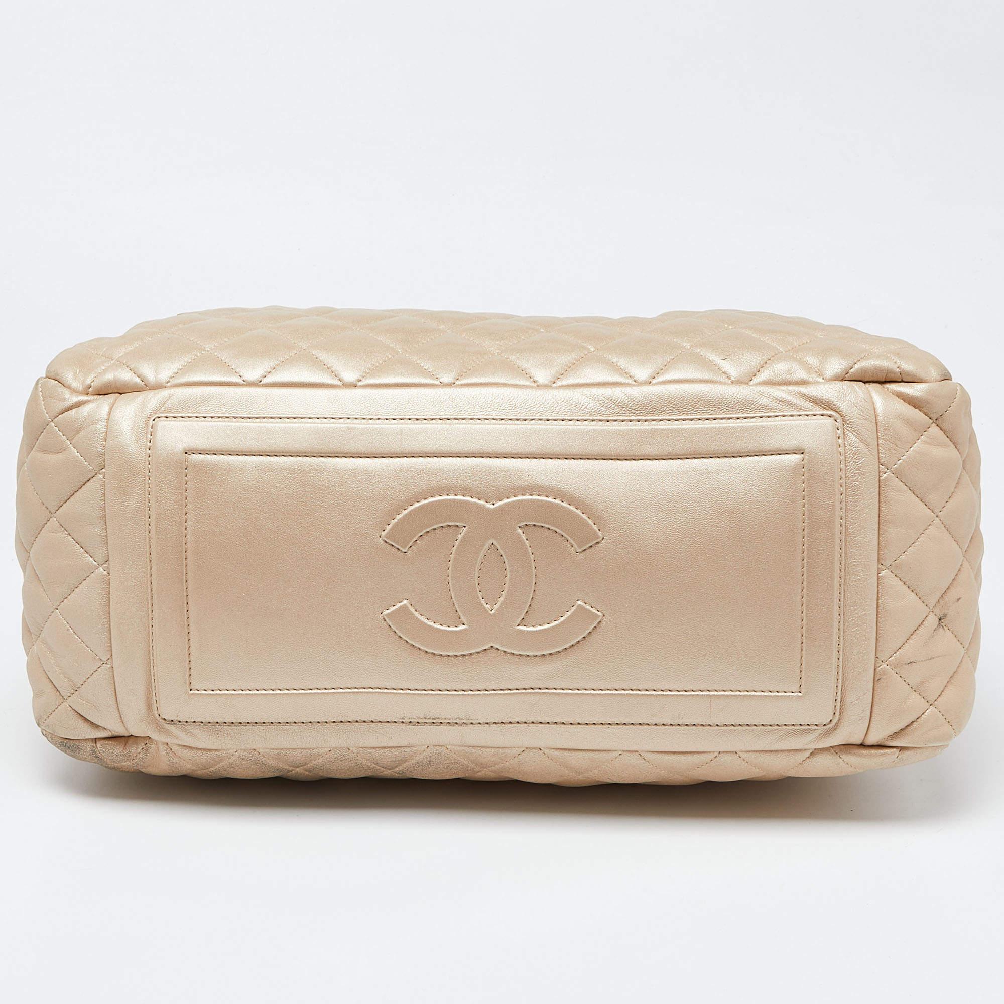 Chanel Gold Quilted Leather Coco Cocoon Bowler Bag 1