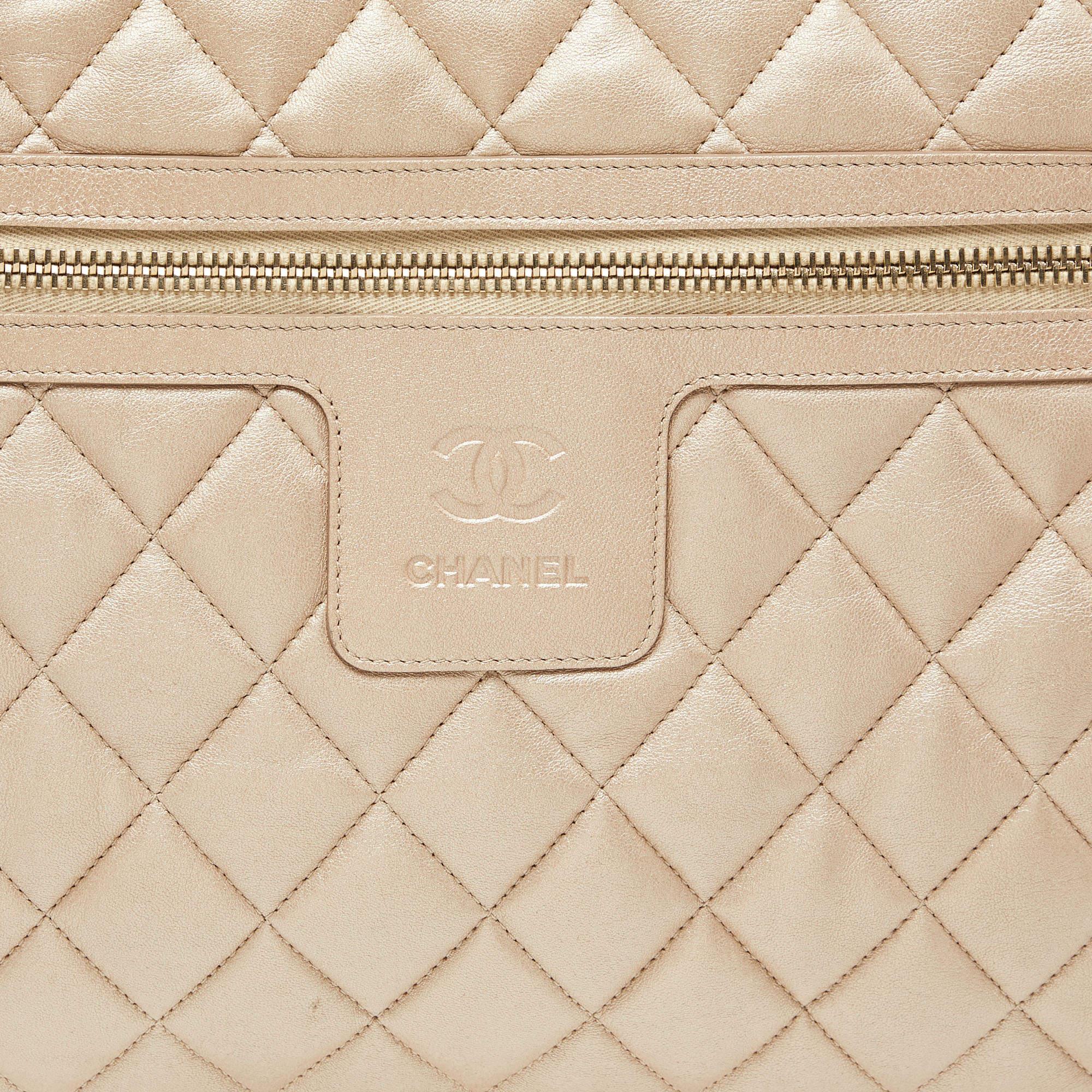 Chanel Gold Quilted Leather Coco Cocoon Bowler Bag 2