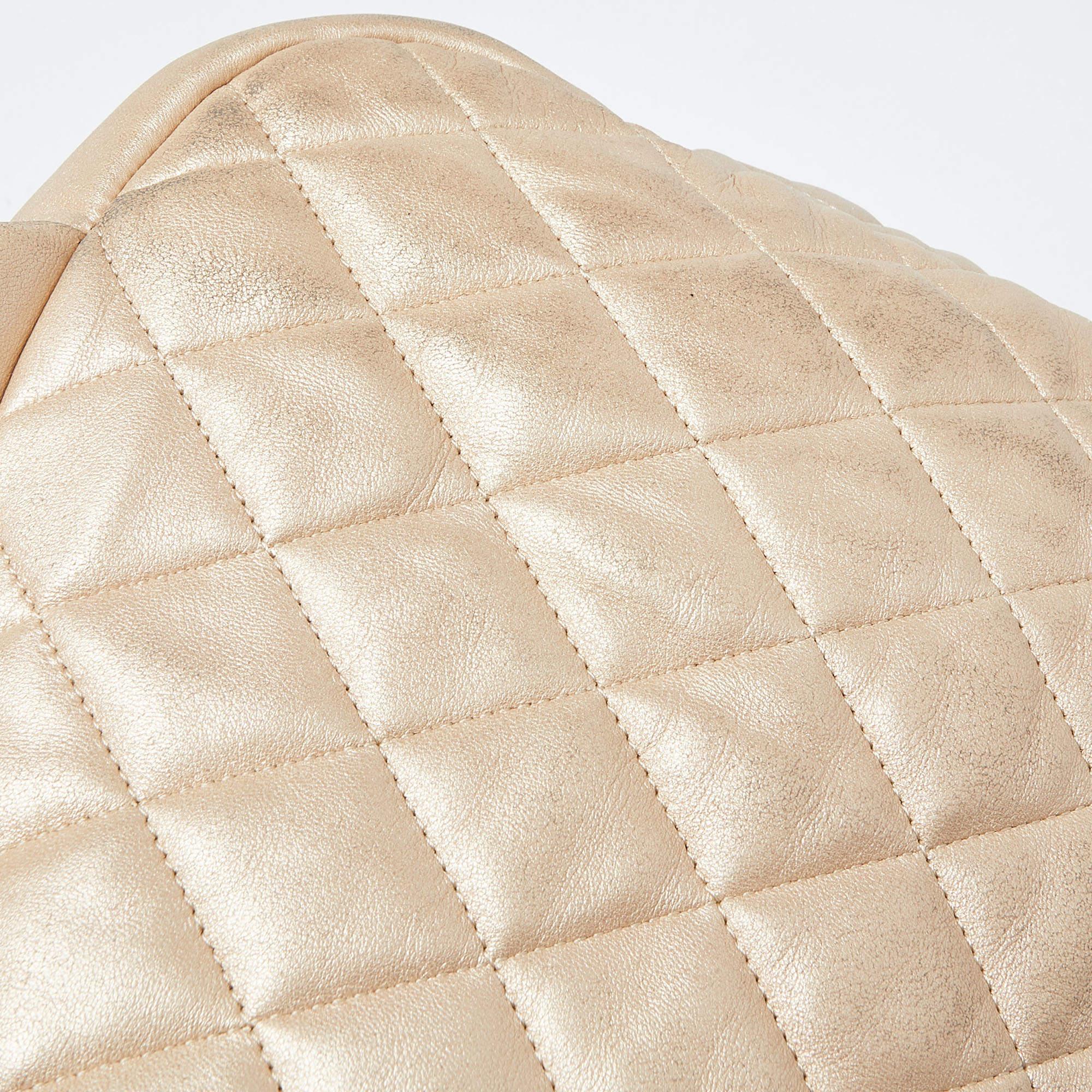 Chanel Gold Quilted Leather Coco Cocoon Bowler Bag 4