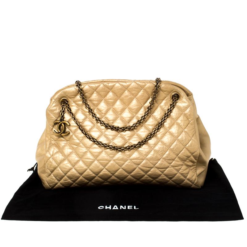 Chanel Gold Quilted Leather Large Just Mademoiselle Bowler Bag 9